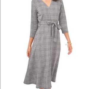 Chaus houndstooth jacquard midi dress